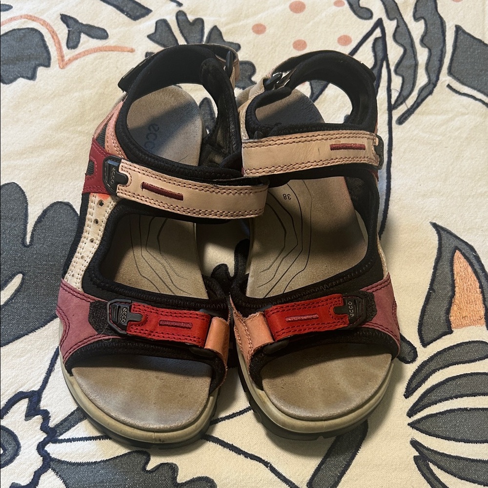 Ecco Kids Red and Tan Sandals